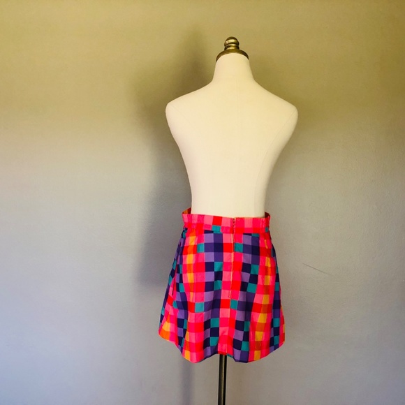 Pleated Short Skirt Size 6 TAIL Checks Side Zipper - Picture 9 of 9